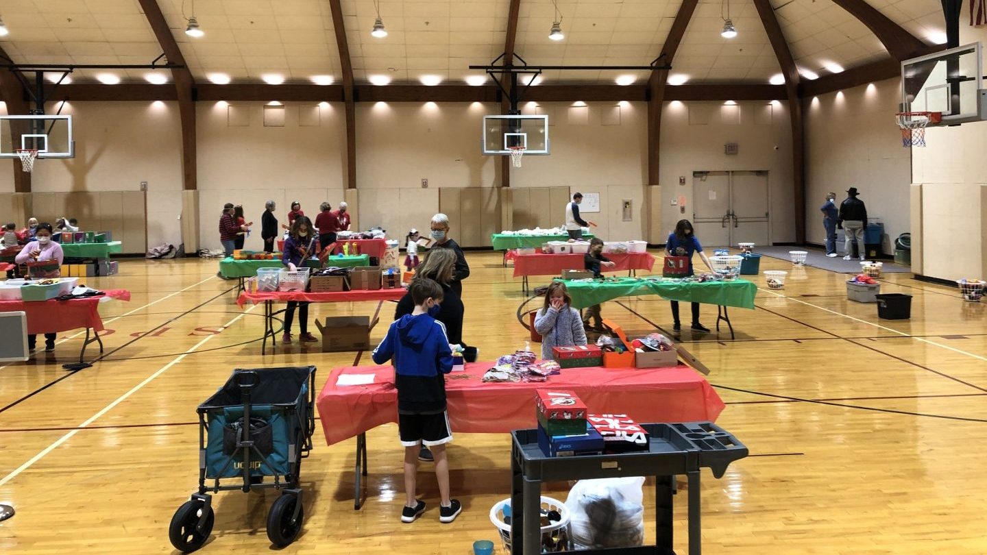 Operation Christmas Child Indianapolis shoe box packing